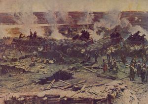 세바스토폴의 격전, 프란츠 루보 그림(1912년)