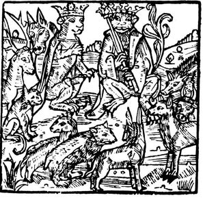 1498년 한스 판 헤텔렌의 삽화, 《레인케 데 보스》