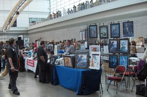 2006년 앤트로콘 (Anthrocon 2006) 축제에서 하는 수인 미술가계.