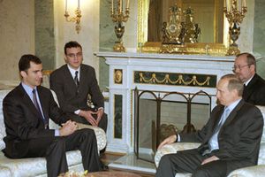 블라디미르 푸틴과 회담하는 펠리페 왕세자(2002년)