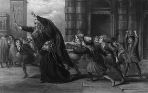 길버트의 베니스의 상인 재판 후의 샤일록, 베니스의 상인 삽화