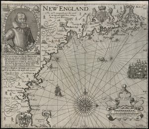 존 스미스의 1614년 뉴잉글랜드 지도.