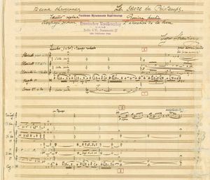 봄의 제전의 자필 악보 첫 페이지