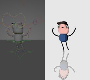 렌더링 전후의 애니메이션 프레임