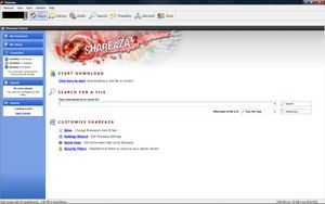 오픈 소스 파일 공유 소프트웨어 Shareaza의 스크린샷