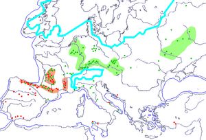 유럽의 후기 구석기 시대 예술 발견 지도