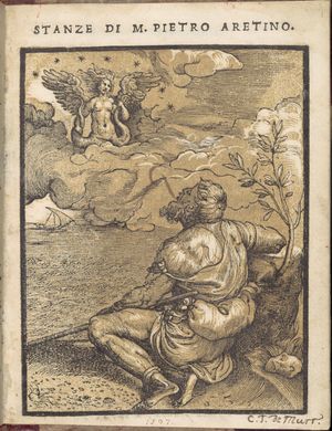 Stanze di Pietro Aretino}}, 조반니 브리토의 목판화, 1537년