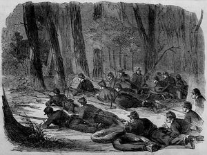 포토맥 군 – 숲 속의 외곽 초소, 1862년 6월 7일 Harper's Weekly에 게재된 윈슬로우 호머의 포토맥 군 삽화