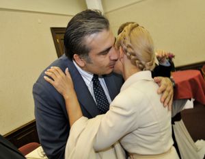 티모셴코와 미헤일 사카슈빌리, 2010년 9월