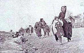 데스반다 동안 말라가를 탈출하는 공화국 난민 (1937년 2월 8일).