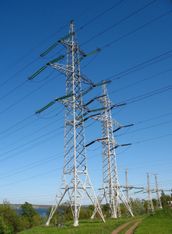 330 및 150 kV 고전압 가공 송전선