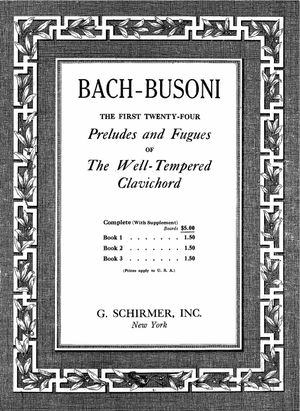 부소니의 바흐 《평균율 클라비어》, 제1권, 1894년 초판 표지