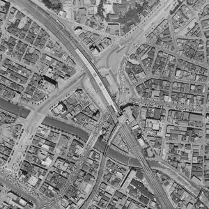 1963년 고탄다 중심부의 항공 사진