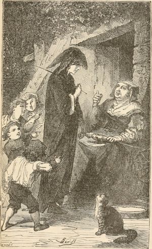 당나귀 가죽은 허드렛일에 일자리를 찾는다. 1908년 출판물의 삽화.