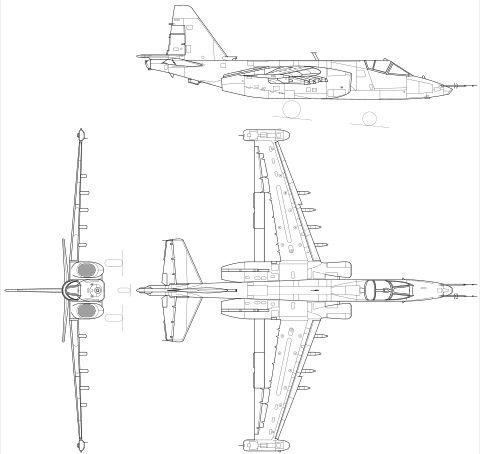 Su-25 삼면도