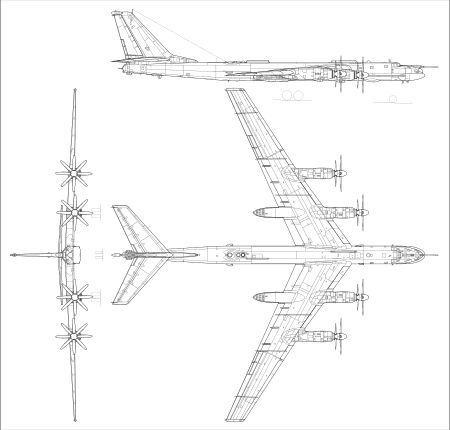 Tu-95MS 삼면도