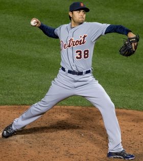 디트로이트 타이거스에서 투구하는 소리아