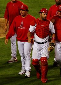 콜론(왼쪽)과 마이크 나폴리, 2007년 로스앤젤레스 에인절스 시절