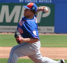 2016년 스프링 트레이닝에서 뉴욕 메츠 소속으로 투구하는 콜론