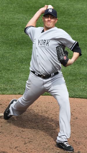 2011년 뉴욕 양키스에서 투구하는 가르시아