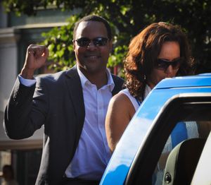 2013년 미국 야구 명예의 전당 헌액 퍼레이드에 참가한 라킨