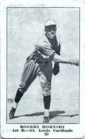 1917년 세인트루이스 카디널스 유니폼을 입은 로저스 혼즈비.