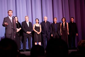 《다크 나이트》 유럽 시사회에서 런던에 모인 출연진 및 제작진