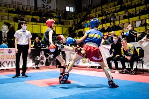 십 대의 로우킥 킥복싱 경기