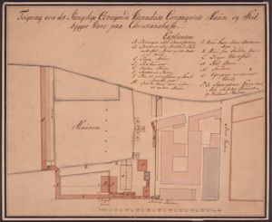 1754년 코펜하겐에 있는 회사의 부지 지도