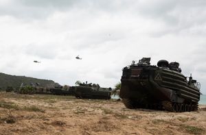 코브라 골드 훈련에 사용된 미 해병대의 수륙양용 장갑차(2020년)