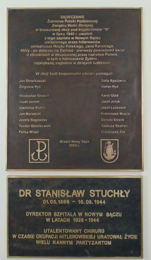 1940년 독일 감옥에서 얀 카르스키를 구출한 기념비