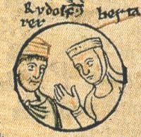 부르군디의 루돌프 3세와 그의 누이 베르타, 오토 왕조의 계보, Chronica sancti Pantaleonis, 쾰른 (13세기)