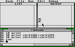 J.R. "Bob" Dobbs의 얼굴을 표시하는 ST BASIC 프로그램