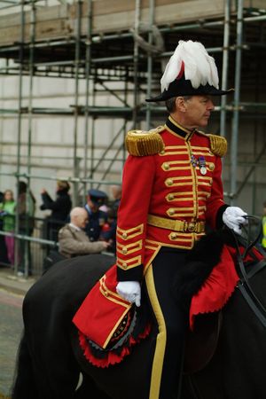 런던 시의 시장 행사에서 근무 중인 런던 시의 시 마셜