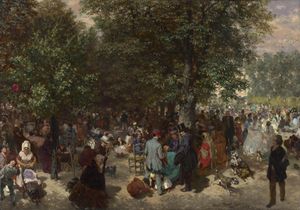 아돌프 멘젤이 그린 "튀일리 정원의 오후"(Afternoon at the Tuileries Park)