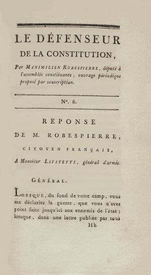 헌법의 옹호자 (Le Défenseur de la Constitution) 6호 (1792)