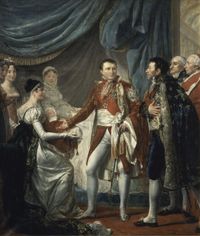황태자를 로마 왕으로 선포하는 나폴레옹 1세 (1812년, 조르주 루제 그림)