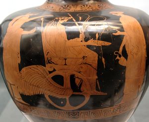 유익의 뱀의 전차를 타는 트리프톨레모스. 뮌헨, 주립 고대 미술 박물관 (en) 소장