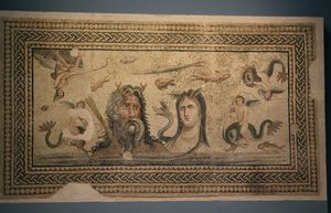 오케아노스와 테티스를 묘사한 모자이크, 제우그마 모자이크 박물관, 가지안테프