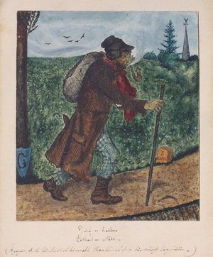 방황하는 유대인의 모티프 각색, 바젤, 1820–1840, 스위스 유대인 박물관