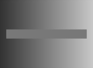 동시 대비 착시. 배경은 색상 그라데이션으로, 어두운 회색에서 밝은 회색으로 변화한다. 가로 막대는 밝은 회색에서 어두운 회색으로 변하는 것처럼 보이지만, 실제로는 단일 색상이다.