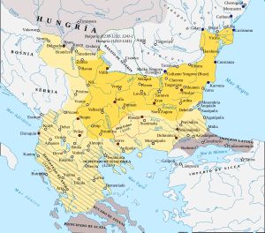 13세기 중반 불가리아 제국의 지도