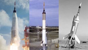 왼쪽부터 머큐리-아틀라스, 머큐리-레드스톤, 리틀 조