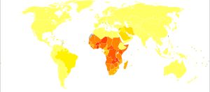 주혈흡충증으로 인해 손실된 인구 10만 명당 장애 보정 생존 연수