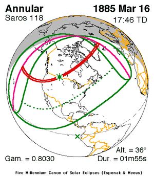 1885년 3월 16일 (사로스 118)