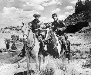 Clayton Moore as the Lone Ranger and Jay Silverheels as Tonto
