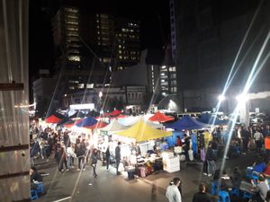 뉴질랜드 오클랜드 CBD의 야시장