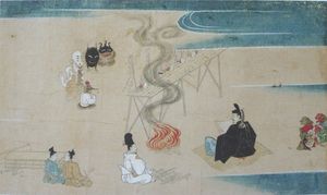 역병신을 퇴치하는 아베노 세이메이(울부동산 연기에서)