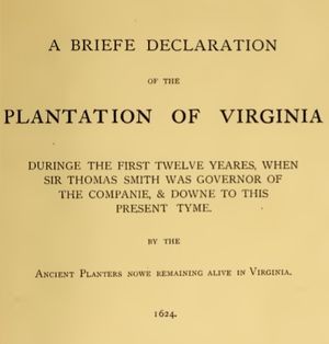 버지니아 식민지 개척사(1612-1624) 표지