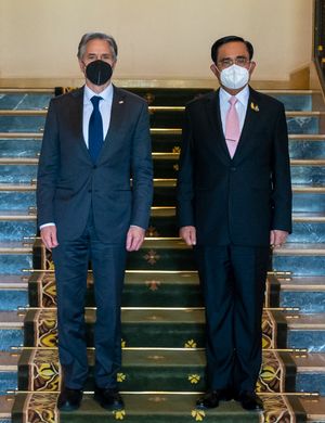 2022년 미국 국무장관 토니 블링컨과 쁘라윳